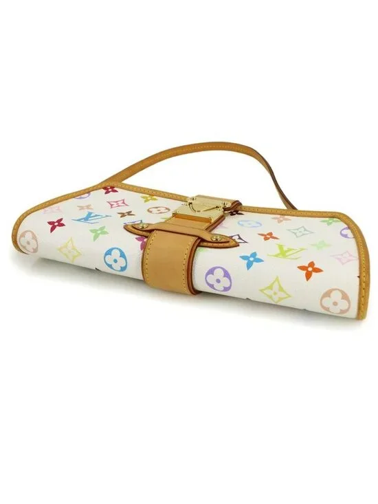 Louis Vuitton Monogram Multicolor Charlie Shoulder Clutch Blanc - Picture 5 of 10